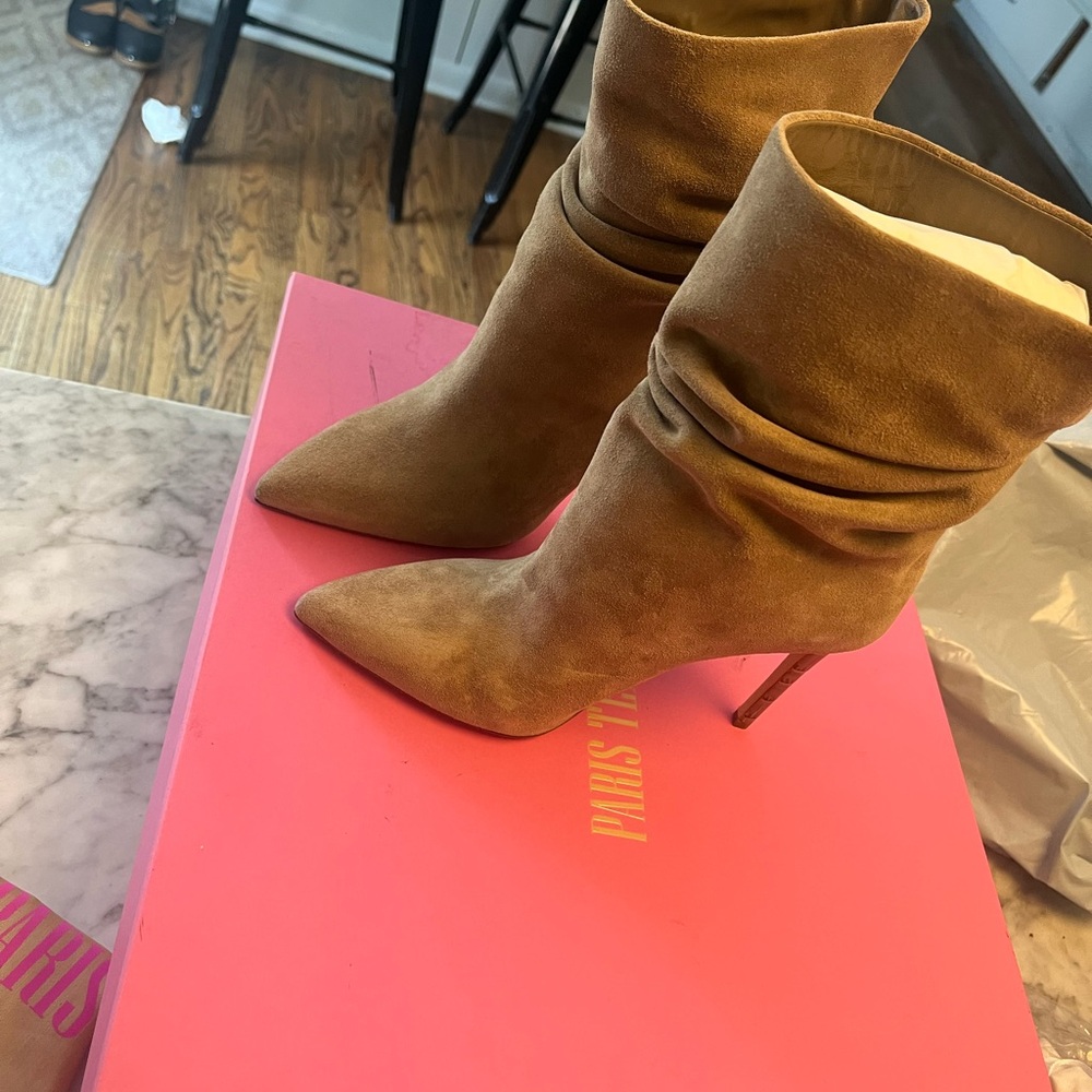 Paris Texas stiletto slouchy ankle boot, taupe  . NIB size 37